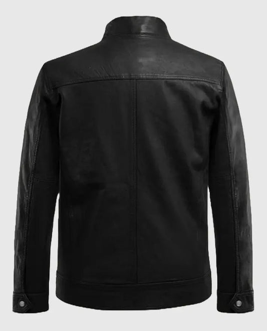 Men's Thunder Storm Biker Leather Black Jacket