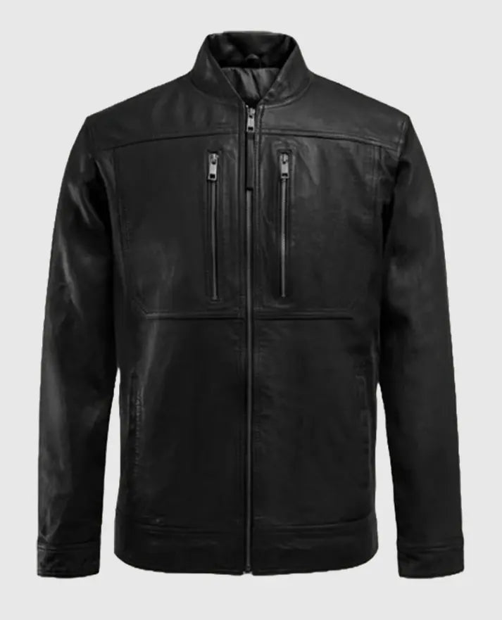 Men's Thunder Storm Black Biker Leather Jacket