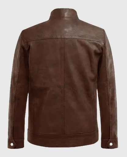 Men's Thunder Storm Brown Biker Leather Jacket