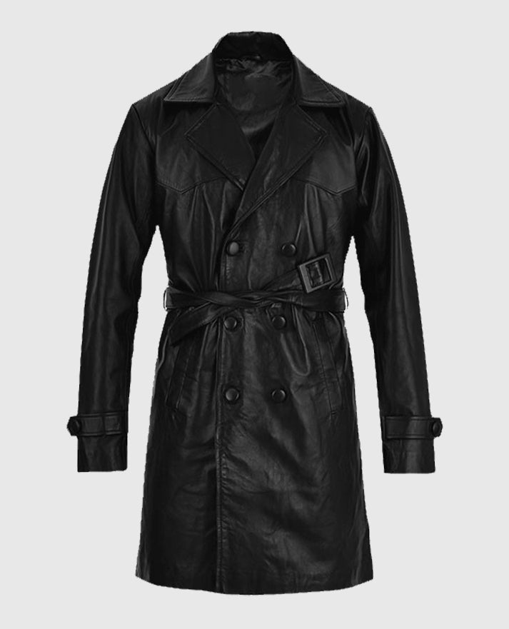 Men's Vintage 1970's Leather Trench Coat