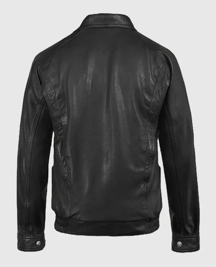 Men's Vintage Bomber Black Leather Jacket