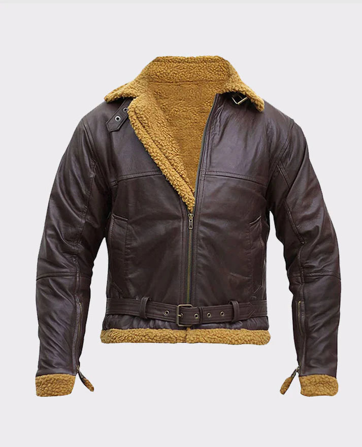 B3 Flying Aviator Shearling Brown Jacket