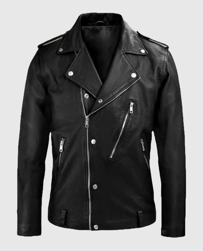 Men's Beast Black Biker Leather Jacket