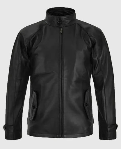 Men’s Black Cafe Racer Leather Jacket