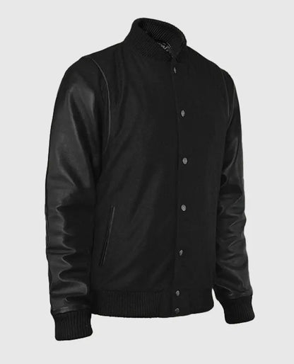 Men's Black Noir Varsity Jacket