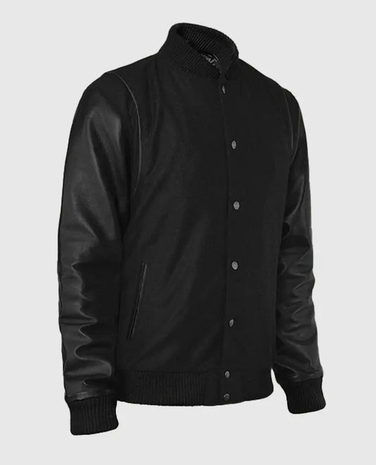 Men's Black Noir Varsity Jacket