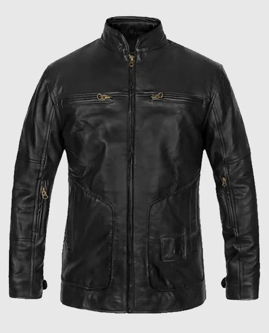 Men’s Cafe Racer Black Leather Jacket