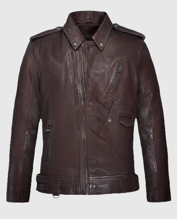 Men’s Falcon Burgundy Rider Leather Jacket