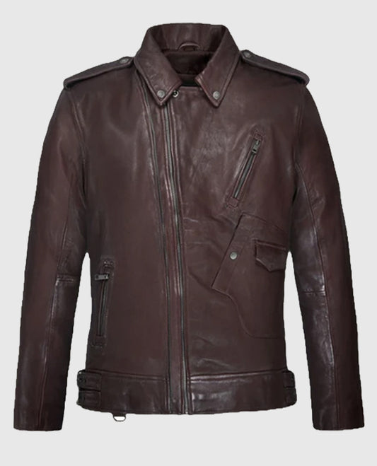 Men’s Falcon Burgundy Rider Leather Jacket