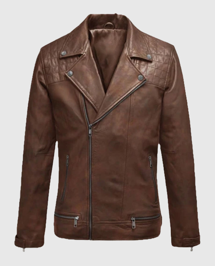 Men's Ironwood Spanish Brown Biker Jacket