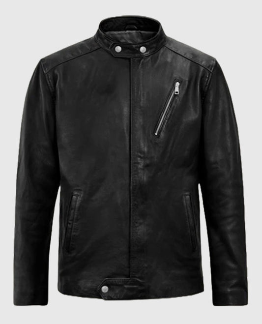 Motorad Black Biker Leather Jacket