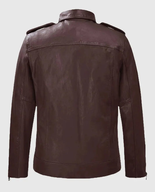 Rutland Burgundy Riding Leather Jacket For men