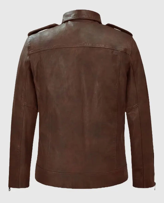 Rutland Spanish Brown Riding Leather Jacket For Men
