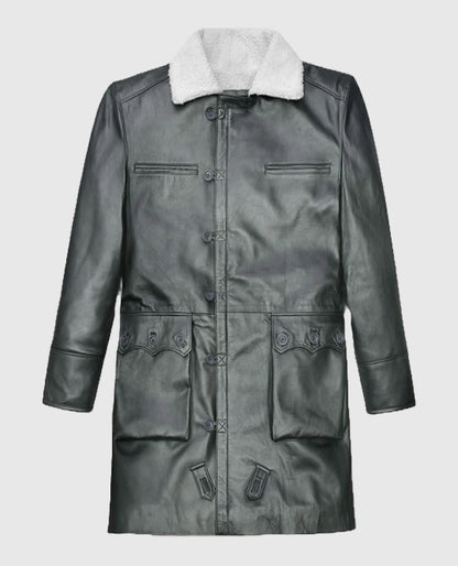 Metallic Lurex Gray Tom Hardy Trench Coat