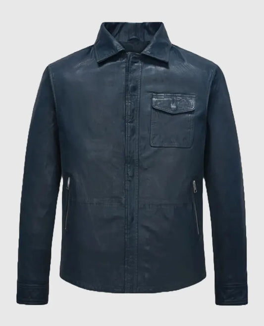 Mike Tyson Blue Sheepskin Leather Jacket