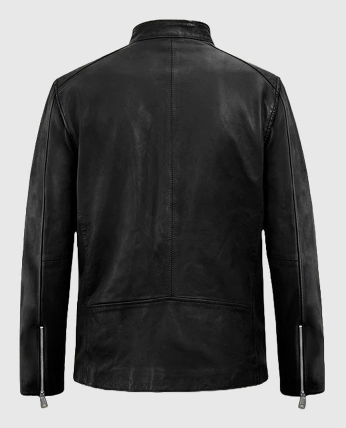 Motorad Black Biker Leather Jacket