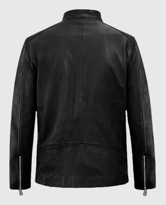Motorad Black Biker Leather Jacket