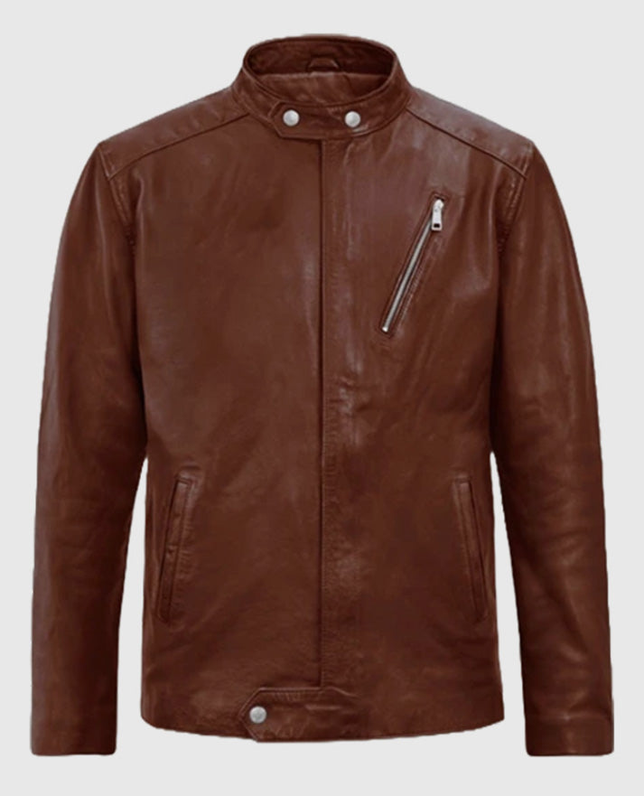 Motorad Tan Biker Leather Jacket