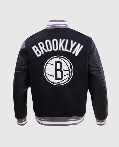 NBA Brooklyn Nets Men's Rib Wool Varsity Jacket