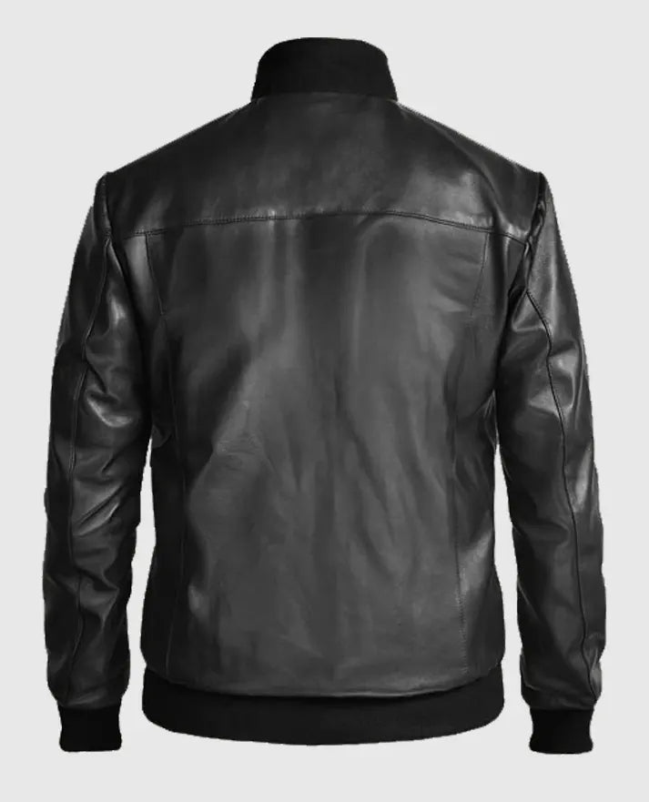 Richard Madden Leather Black Jacket
