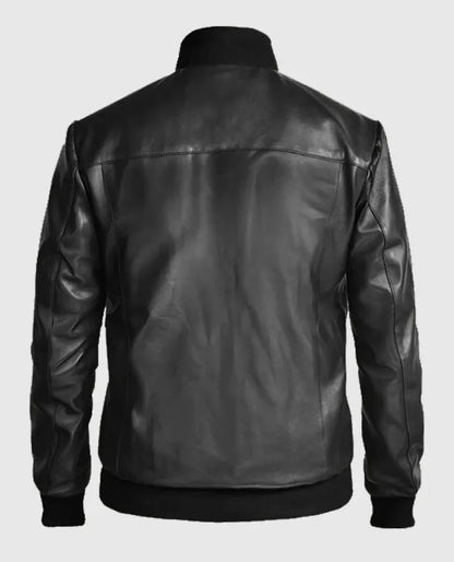 Richard Madden Leather Black Jacket
