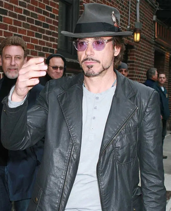 Robert Downey Jr Leather Blazer