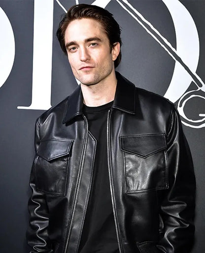 Robert Pattinson 2020 Paris Fashion Show Leather Jacket
