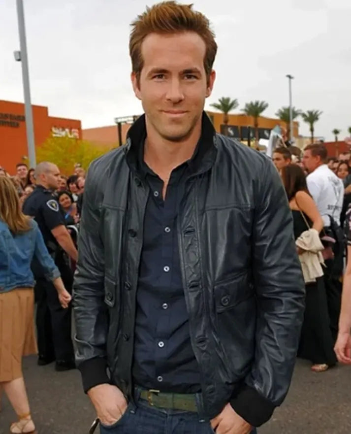Ryan Reynolds Black Bomber Jacket