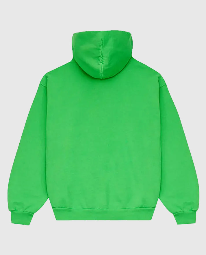 SP5DER Web Suit Green Hoodie Cotton Rhinestone