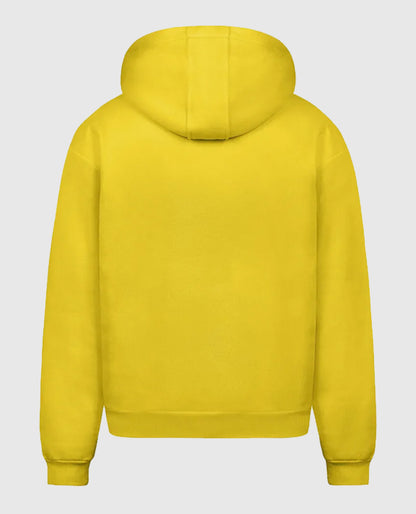 SP5DER Web Suit Yellow Cotton Hoodie Rhinestone