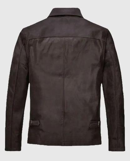 Sam Worthington Kidnapping Mr Heineken Leather Brown Jacket