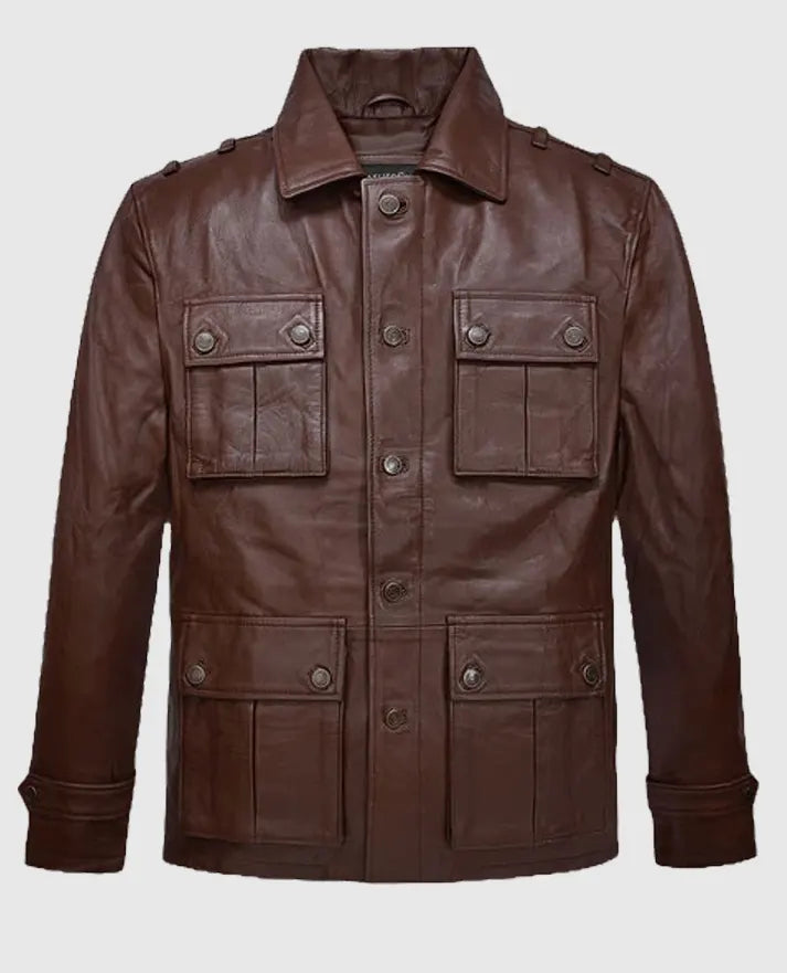 Sebastian Stan A Different Man Leather Brown Jacket