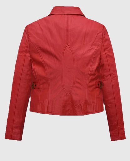 Soft Tango Washed Jennifer Lopez Gigli Red Leather Jacket