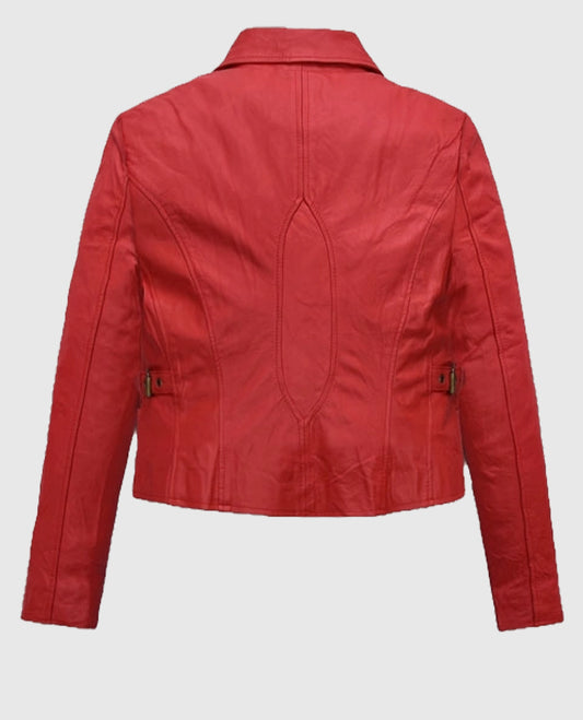 Soft Tango Washed Jennifer Lopez Gigli Red Leather Jacket