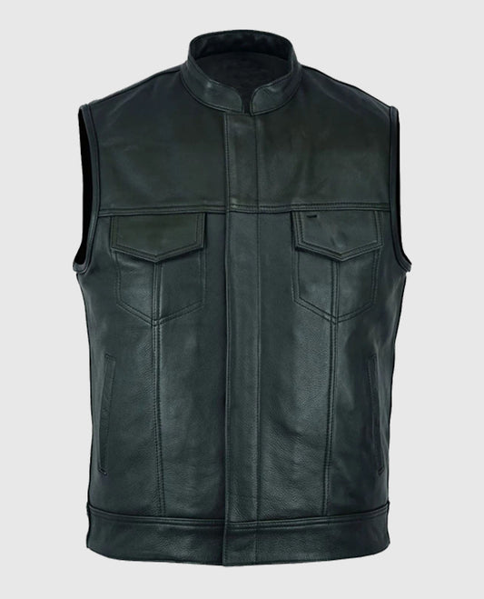 Sons Of Anarchy Inspired Motorcycle Black Leather Vest