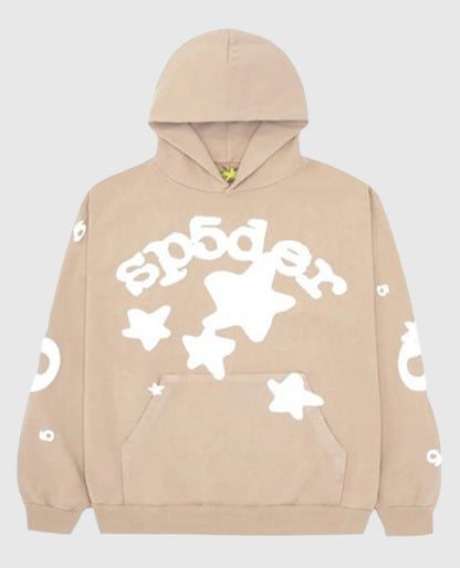 Sp5der Beluga Brown Fleece Hoodie