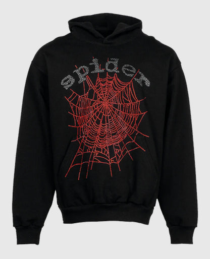Sp5der OG Rhinestone Logo Hoodie