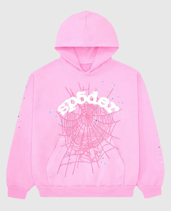 Sp5der OG Web Pink Hoodie