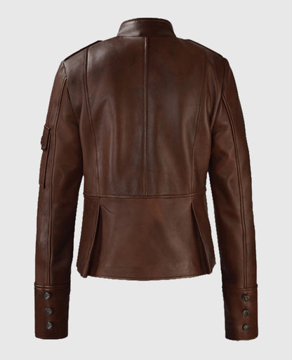Spanish Brown Katherine Heigl Brown Leather Jacket