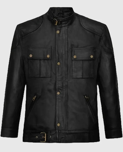 The Expendables Lee Christmas Black Leather Jacket
