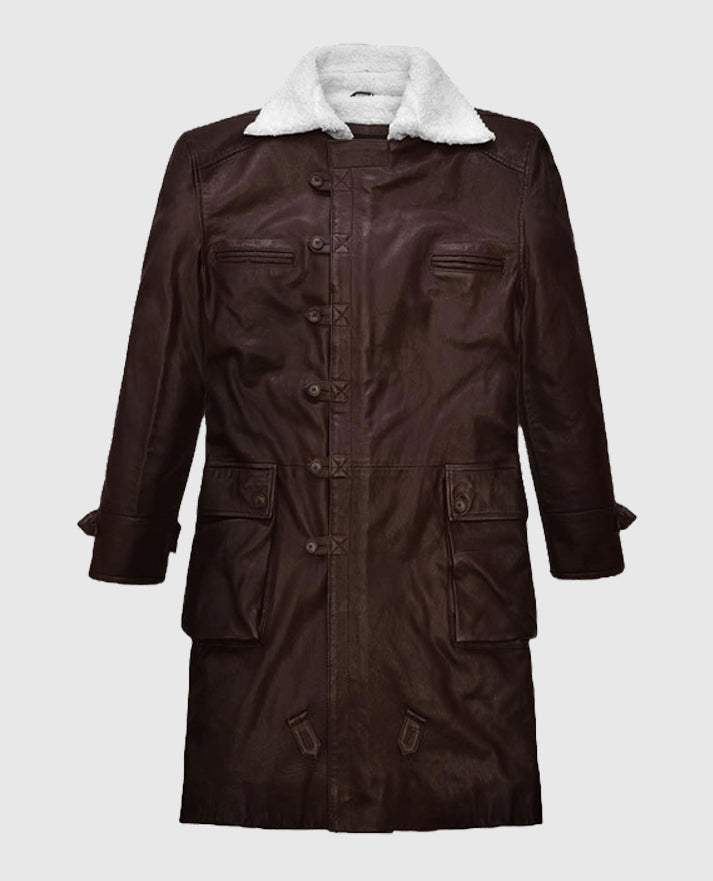 Thick Goat Brown Washed and Wax Tom Hardy Trench Coat