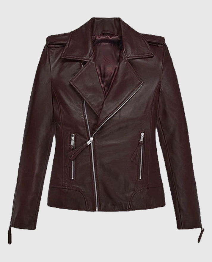 Women's Burgundy Teenage Mutant Ninja Turtles 2 Megan Fox Jacket