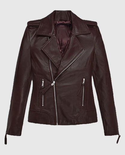 Women's Burgundy Teenage Mutant Ninja Turtles 2 Megan Fox Jacket