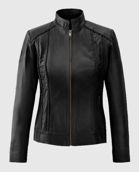 Women's Clova Cafe Racer Leather Jacket