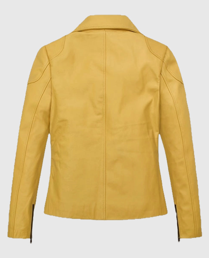 Women's Yellow Leather Jacket