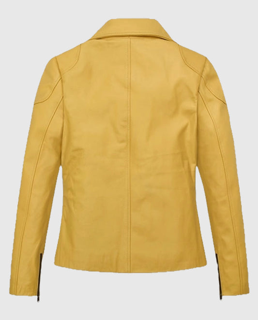 Women's Yellow Leather Jacket
