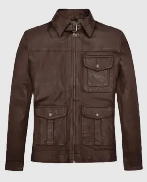 Men's Retro Style Brown Leather Jacket