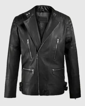 Men's Shotgun Black Moto Leather Jacket